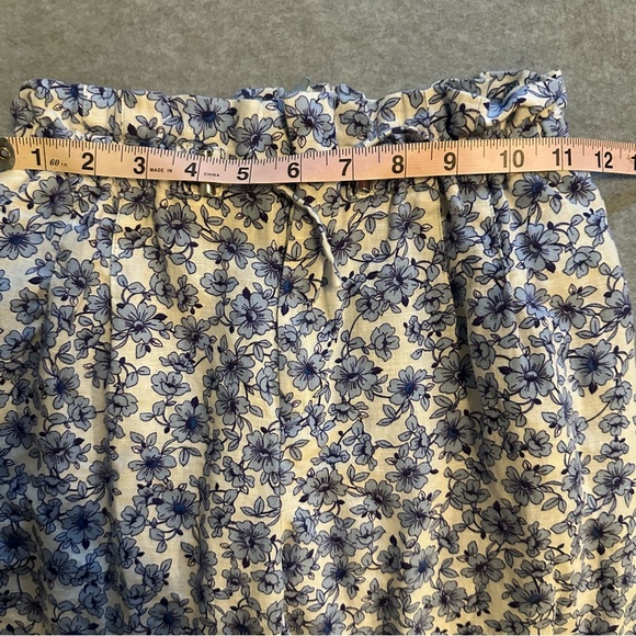 Zara girls blue floral wide leg pants paper bag waist size 13-14 - Picture 6 of 8